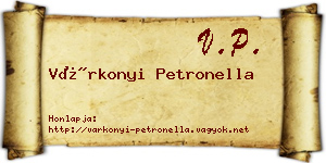 Várkonyi Petronella névjegykártya